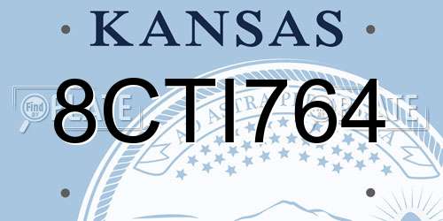 8CTI764 Kansas License Plate