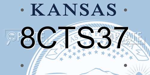 8CTS37 Kansas License Plate
