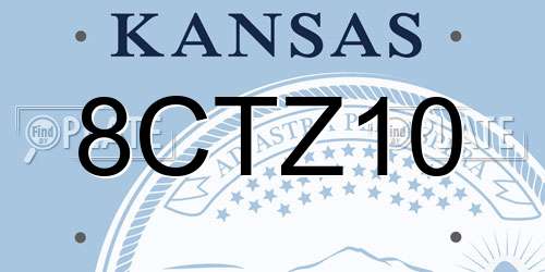 8CTZ10 Kansas License Plate
