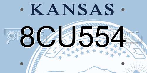 8CU554 Kansas License Plate