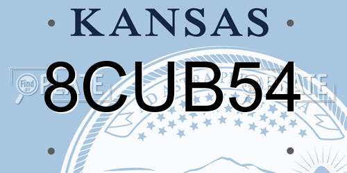 8CUB54 Kansas License Plate