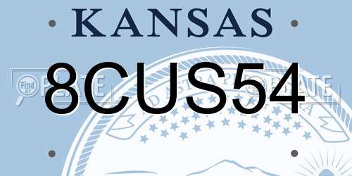 8CUS54 Kansas License Plate