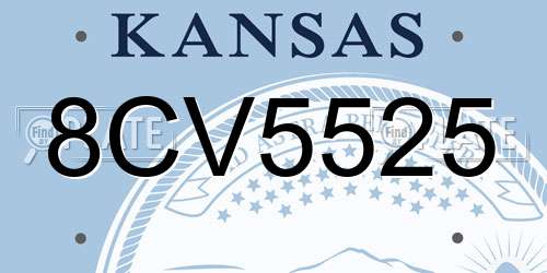8CV5525 Kansas License Plate