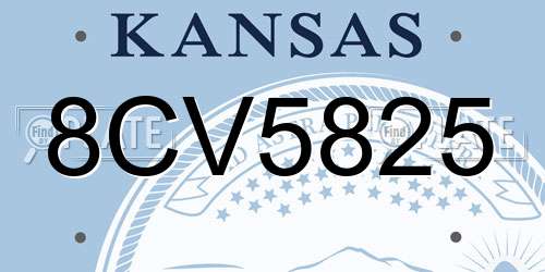 8CV5825 Kansas License Plate