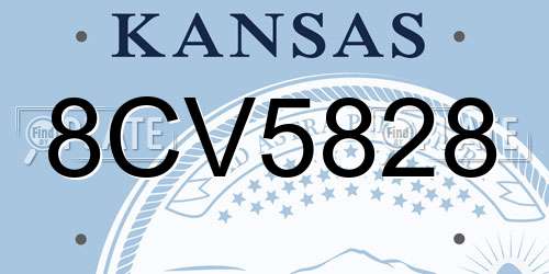 8CV5828 Kansas License Plate