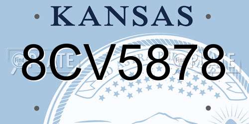 8CV5878 Kansas License Plate