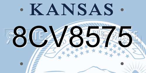 8CV8575 Kansas License Plate
