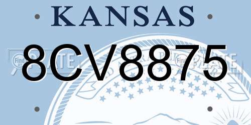 8CV8875 Kansas License Plate