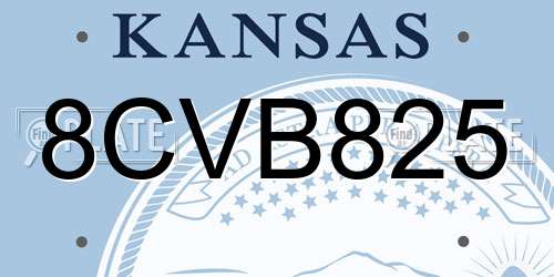 8CVB825 Kansas License Plate
