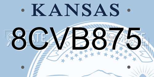 8CVB875 Kansas License Plate