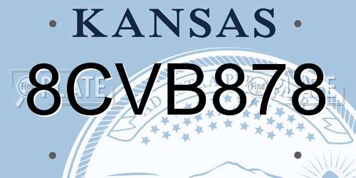 8CVB878 Kansas License Plate