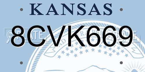 8CVK669 Kansas License Plate