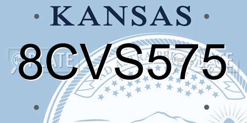 8CVS575 Kansas License Plate