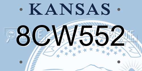 8CW552 Kansas License Plate