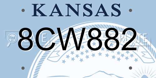 8CW882 Kansas License Plate