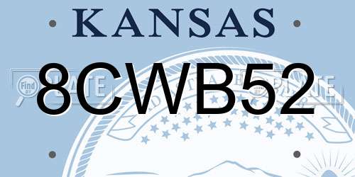 8CWB52 Kansas License Plate