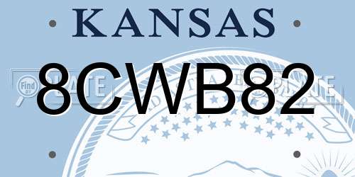 8CWB82 Kansas License Plate