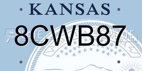 8CWB87 Kansas License Plate