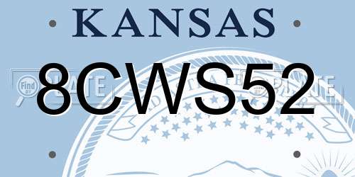 8CWS52 Kansas License Plate