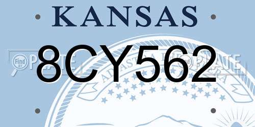 8CY562 Kansas License Plate