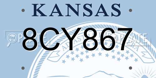 8CY867 Kansas License Plate