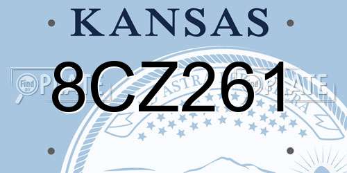 8CZ261 Kansas License Plate