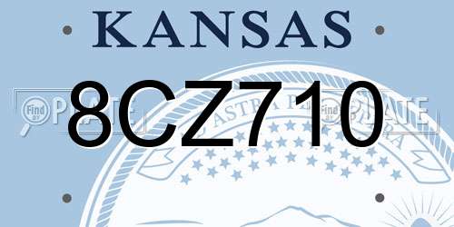 8CZ710 Kansas License Plate