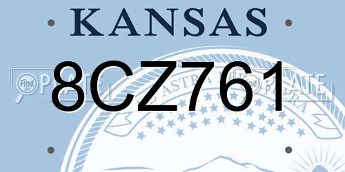 8CZ761 Kansas License Plate