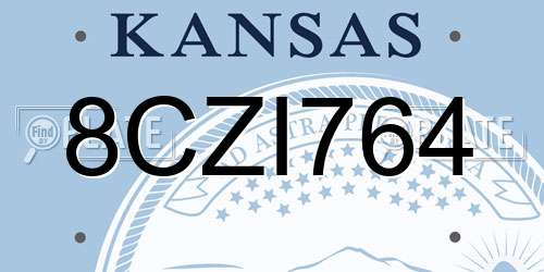 8CZI764 Kansas License Plate