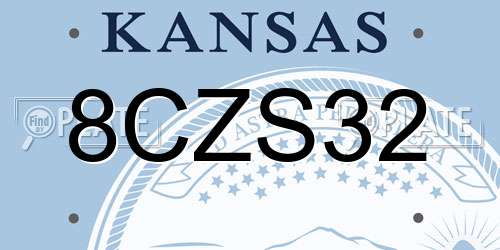 8CZS32 Kansas License Plate