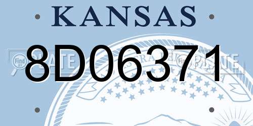 8D06371 Kansas License Plate