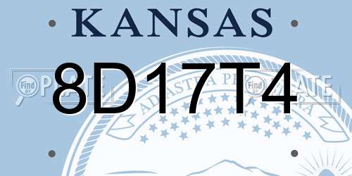 8D17T4 Kansas License Plate