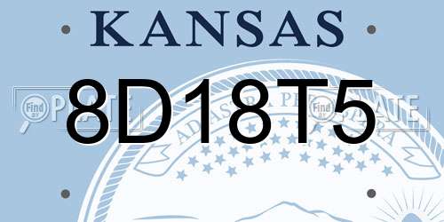 8D18T5 Kansas License Plate