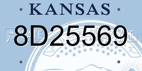 8D25569 Kansas License Plate