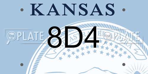 8D4 Kansas License Plate