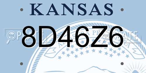 8D46Z6 Kansas License Plate