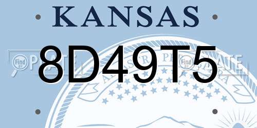 8D49T5 Kansas License Plate