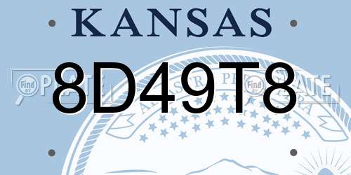 8D49T8 Kansas License Plate