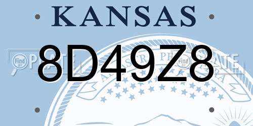 8D49Z8 Kansas License Plate