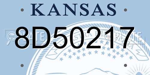 8D50217 Kansas License Plate