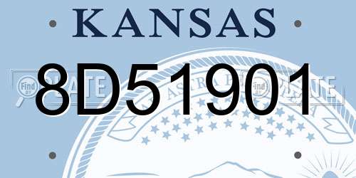 8D51901 Kansas License Plate