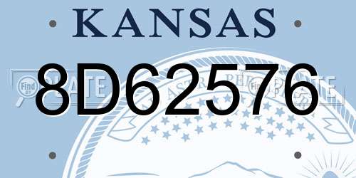 8D62576 Kansas License Plate