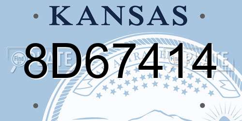 8D67414 Kansas License Plate