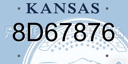 8D67876 Kansas License Plate
