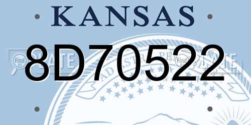 8D70522 Kansas License Plate