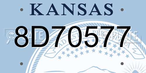 8D70577 Kansas License Plate