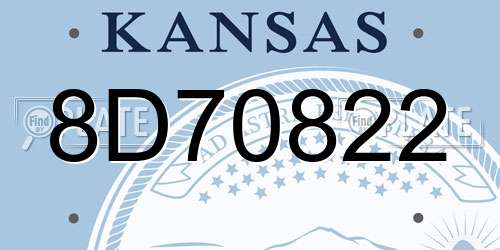 8D70822 Kansas License Plate