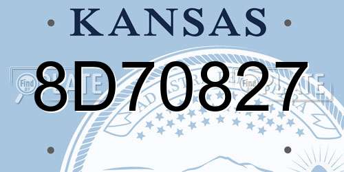 8D70827 Kansas License Plate