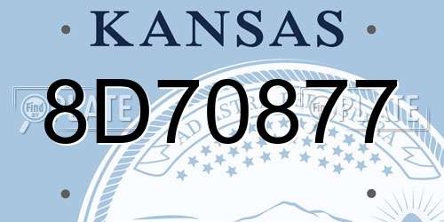8D70877 Kansas License Plate