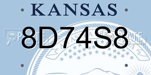 8D74S8 Kansas License Plate